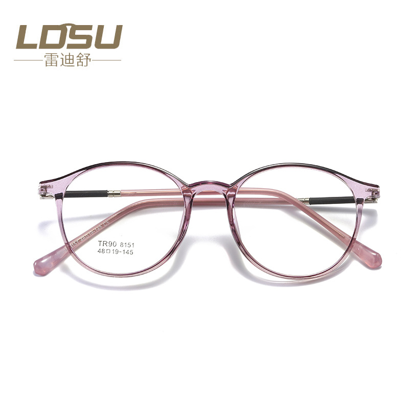 New tr90 glasses retro glasses frame men's and women's literary transparent flat glasses glasses manufacturers direct 8151