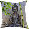 Hot sale Buddha statue bamboo linen single-sided home decoration sofa car seat decorative cushion pillow cover without pillow core