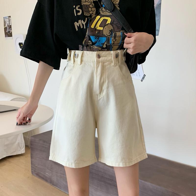High Waisted Denim Shorts for Women Loose Fit Straight Leg Korean Style Summer Casual Wear Wholesale Available