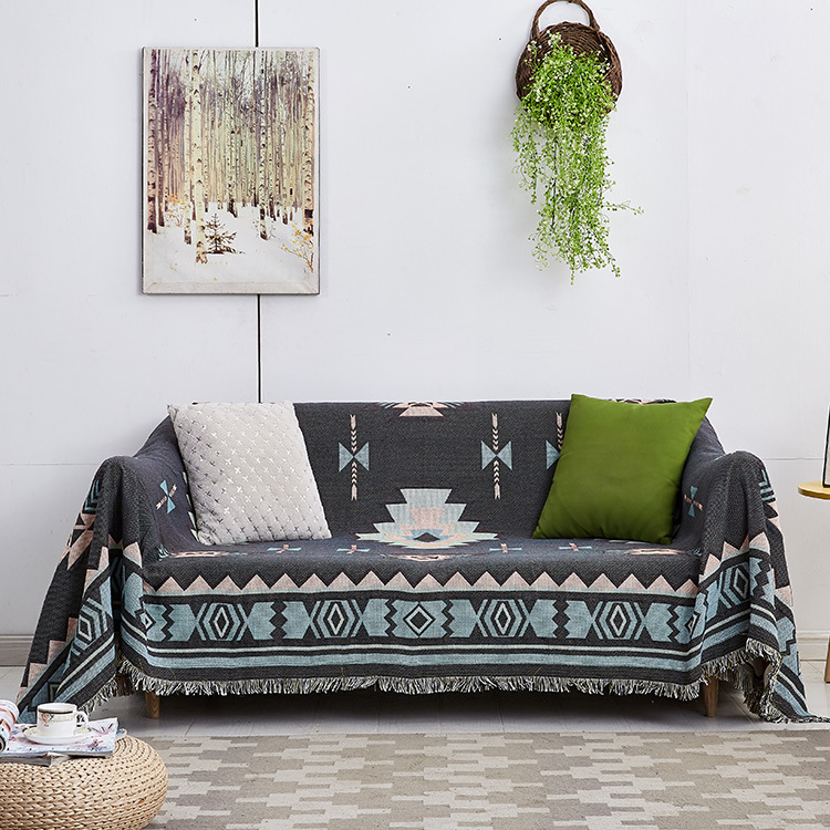 Foreign Trade European-Style Sofa Towel Full Cover Fabric Backrest Towel Sucre Line Blanket Carpet Non-Slip Sofa Cushion Universal for All Seasons