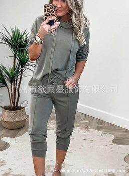 2020 Amazon WISH EBAY AliExpress Hot Sale Casual Solid Color Hoodie suit