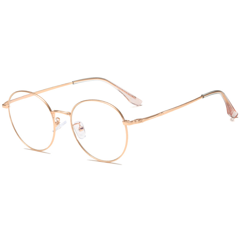 Artistic Retro Round Frame Metal Glasses Frame Men's Trendy Women's Internet Celebrity Ultra Light Flat Light Mirror with Myopia D29203