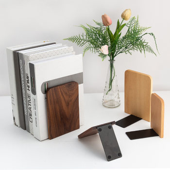 Whole Wood Black Walnut Beech Wood Solid Wood Book Stand Office Desk Student Wooden Simple Book Stall Two-color Optional