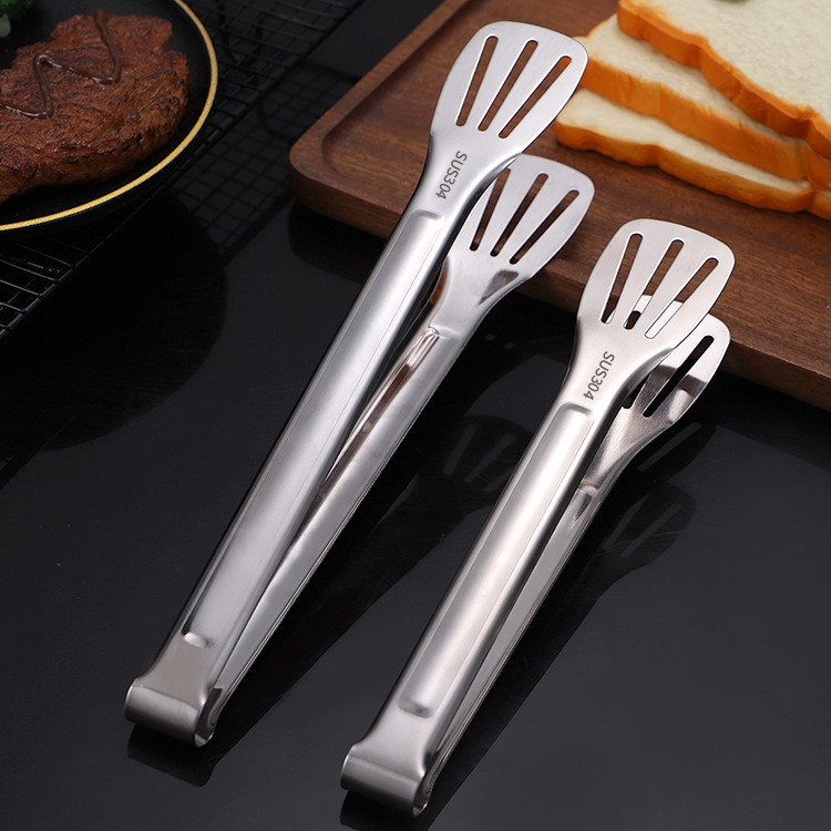 Thickened three-line 9-inch food clip 304 stainless steel barbecue bread clip steak clip cake clip wholesale hotel supplies