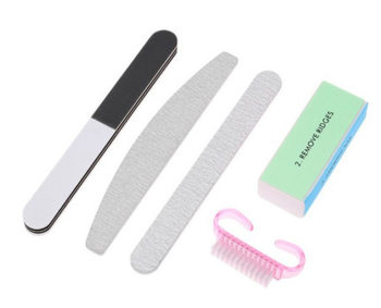 Cross-border nail polish set 6-piece set sanding strip polishing block tofu block nail brush set boxed