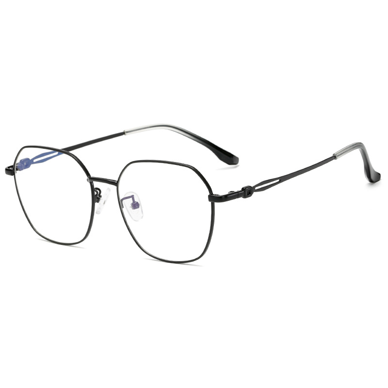 Fashion irregular metal glasses frame hollow mirror legs for men and women with decorative mirror myopic flat mirror D29117