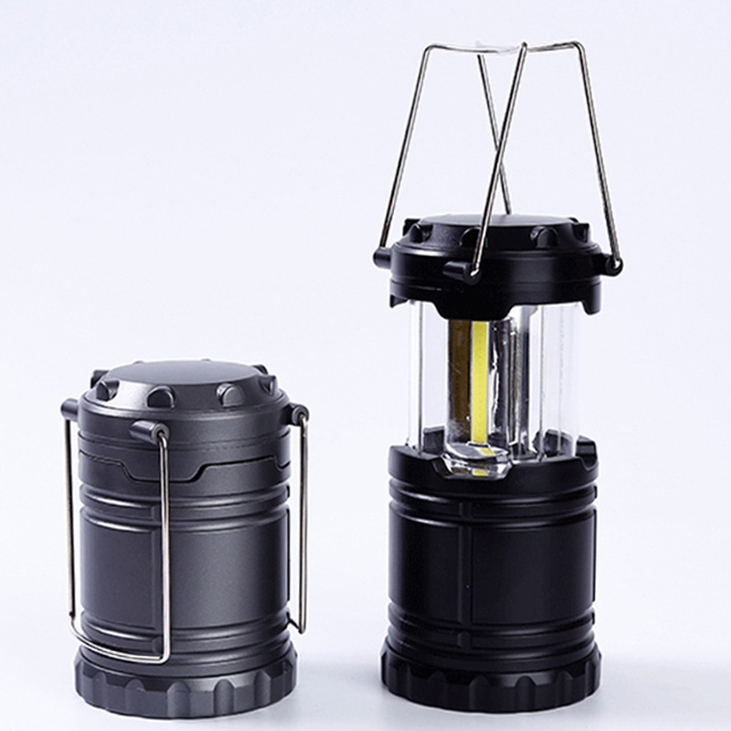 AA dry battery plastic lantern outdoor camping lamp COB camping lamp portable lamp stretch emergency tent lighting lamp
