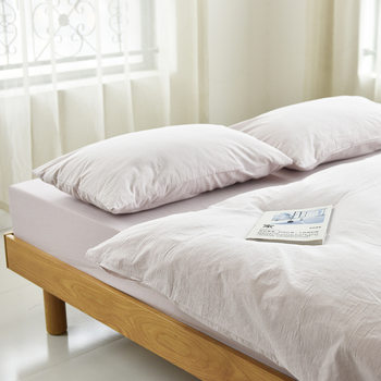 Liangpin Washed Cotton Bedding Set Is Easy to Put on and Take Off Quilt Cover with Sofix Buckle Design