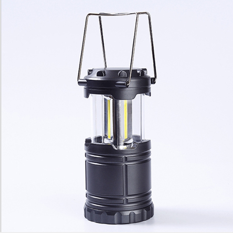 AA dry battery plastic lantern outdoor camping lamp COB camping lamp portable lamp stretch emergency tent lighting lamp