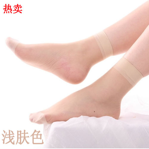 春夏超薄袜子女士透明隐形袜水晶短袜批发防勾丝夏季肉色性感丝袜