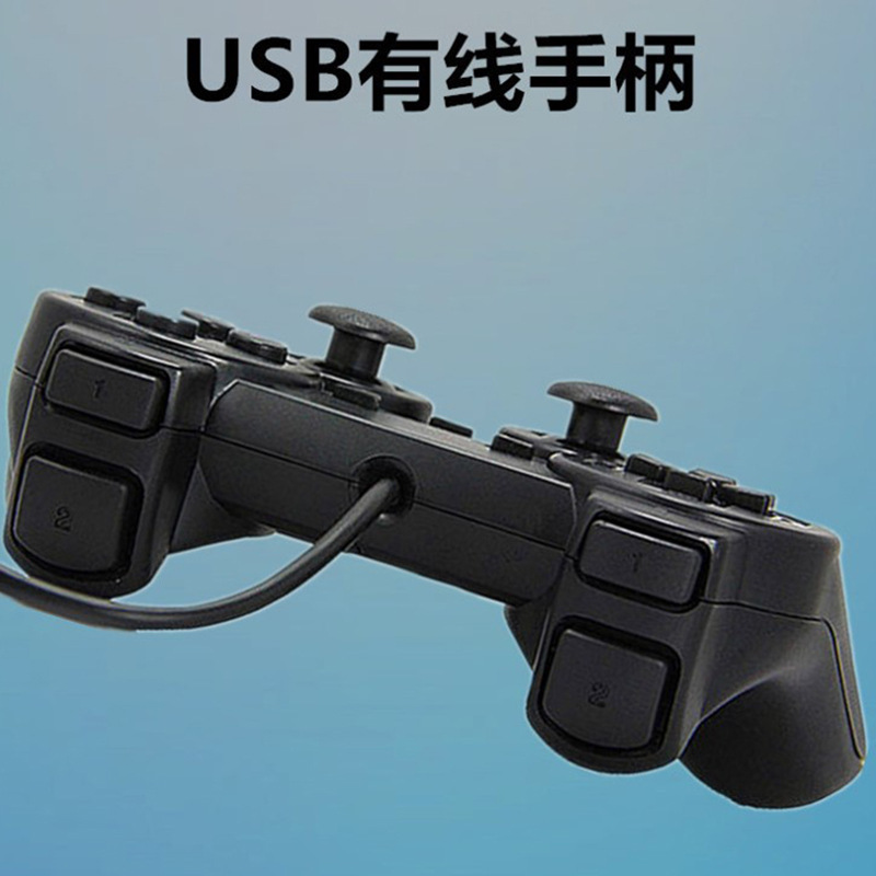 PS2 wired game handle for PS2 game console PS2 with dual vibration game handle wholesale