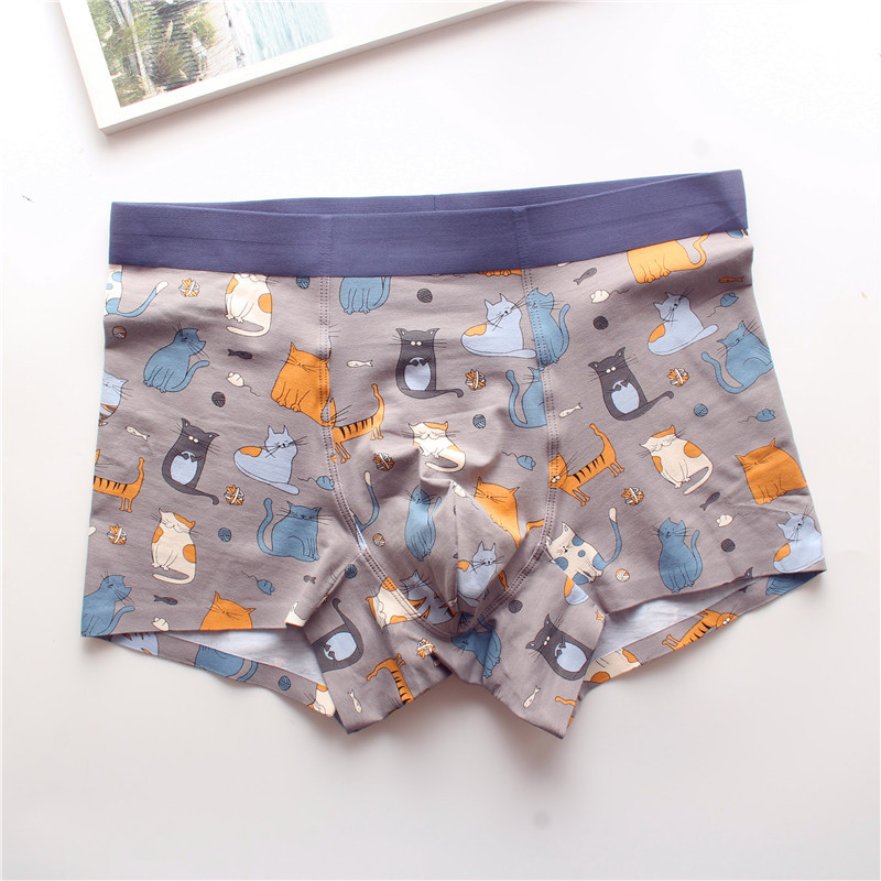 Autumn and Winter Men's Cotton Seamless Underwear 50 Count Cotton Welt Comfortable Men's Boxer Mid-Waist Manufacturer Direct Sales