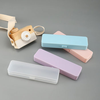 Stationery Plastic Pencil Case Pen Semi-Transparent Frosted Stationery Box Student Storage Pencil Bag Creative Stationery Box