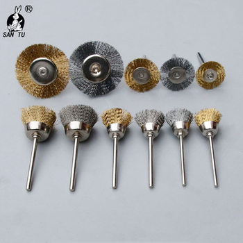 Three rabbits stainless steel wire brush barbecue brush copper wire mini brush deburring root carving polishing text play brush cleaning tool brush