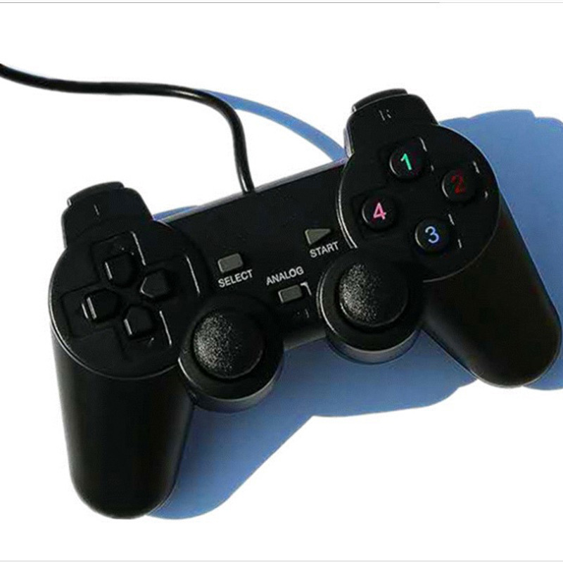 PS2 wired game handle for PS2 game console PS2 with dual vibration game handle wholesale