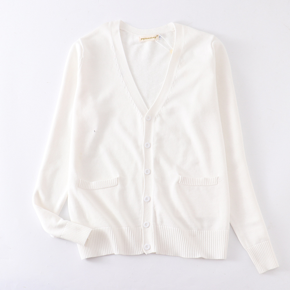 JK制服毛衣开衫基础款外套女秋冬日系学院风校供深灰色针织衫上衣