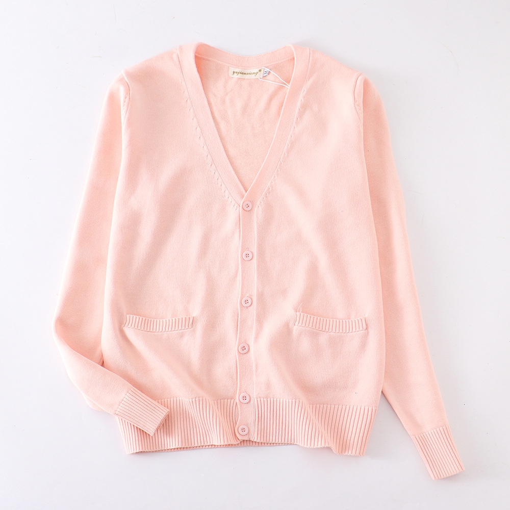 JK制服毛衣开衫基础款外套女秋冬日系学院风校供深灰色针织衫上衣