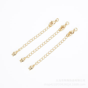 DIY Jewelry 14K Pack Gold Necklace Extended Chain Lobster Clasp Adjustable Chain Tail Chain Five-pointed Star Love Water Drop Pendant