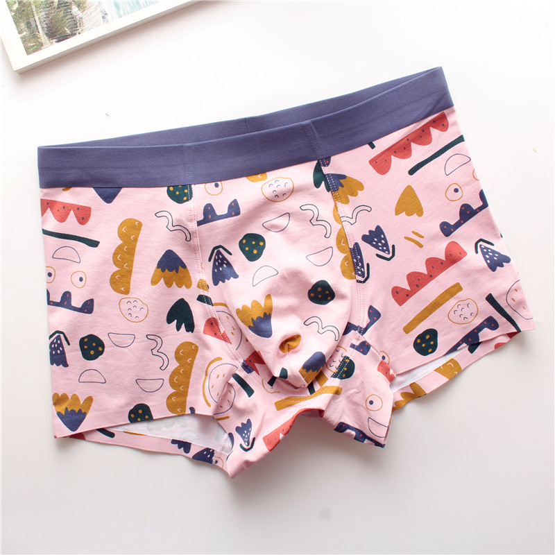 Autumn and Winter Men's Cotton Seamless Underwear 50 Count Cotton Welt Comfortable Men's Boxer Mid-Waist Manufacturer Direct Sales