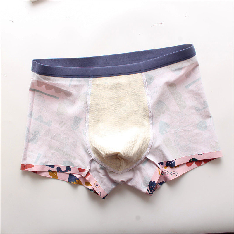 Autumn and Winter Men's Cotton Seamless Underwear 50 Count Cotton Welt Comfortable Men's Boxer Mid-Waist Manufacturer Direct Sales