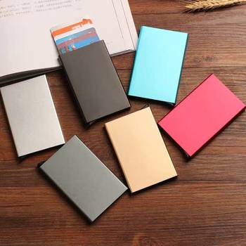 Automatic pop-up credit card case business card case metal aluminum alloy anti-RFID card holder bank card holder metal card holder