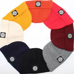 Autumn and winter core-spun yarn embroidery melon skin hat men's and women's Tide brand cold hat solid color landlord hat yuppie hip-hop hip-hop warm hat