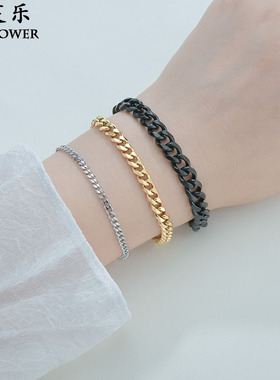 欧美古巴链尚芙乐不锈钢嘻哈