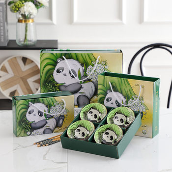 Panda Bowl Chopsticks Set Creative Ceramic Tableware Gift Box Cartoon Bowl Chopsticks Gift Opening Event Gift Sale