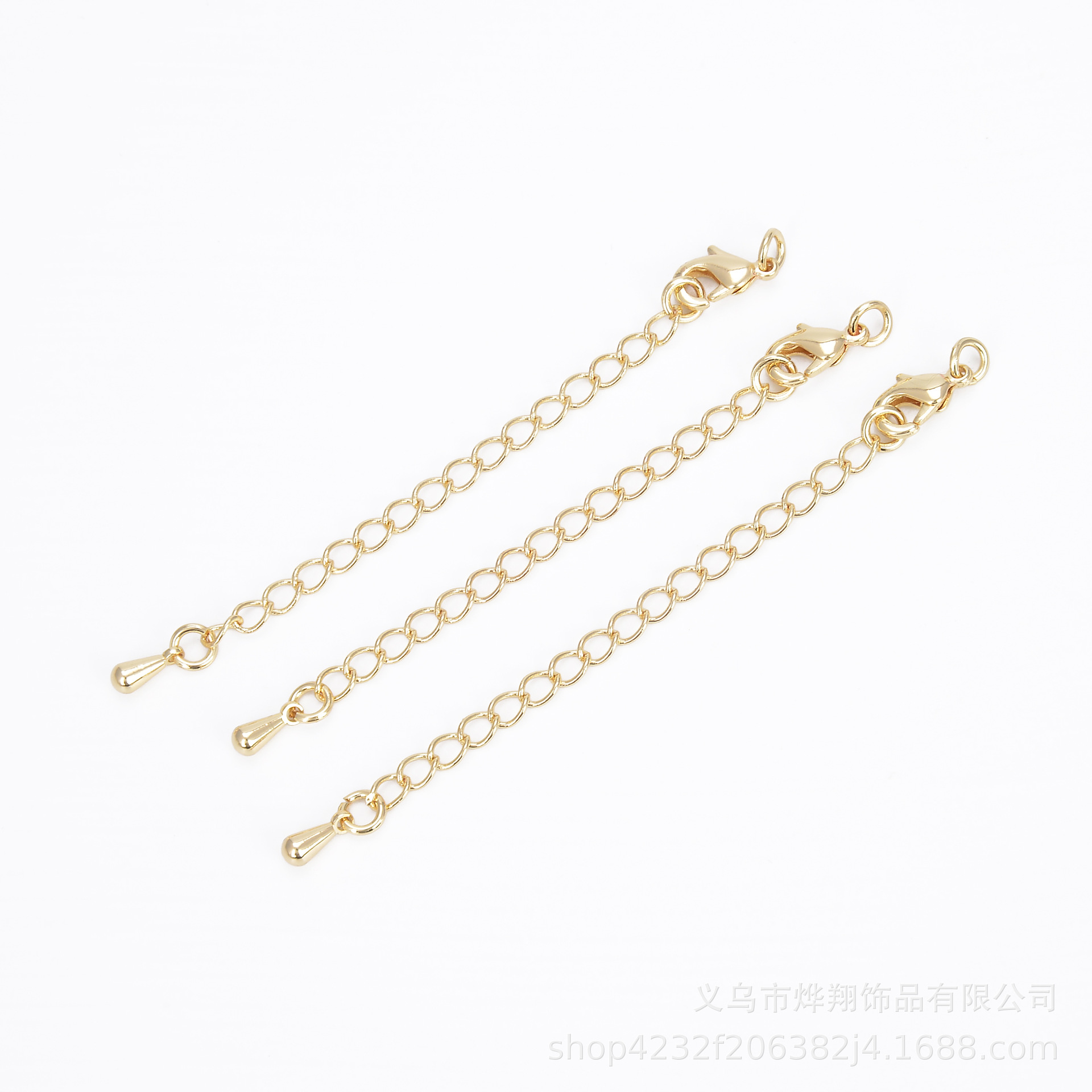 DIY Jewelry 14K Pack Gold Necklace Extended Chain Lobster Clasp Adjustable Chain Tail Chain Five-pointed Star Love Water Drop Pendant