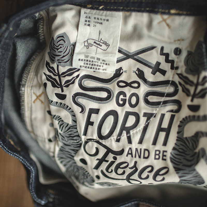 马登工装美式复古重磅原牛赤耳牛仔裤丹宁原浆阿美咔叽直筒裤男春