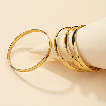 European and American popular jewelry wholesale 4 metal bracelets suit cross-border trade fashion jewelry Qingdao jewelry factory