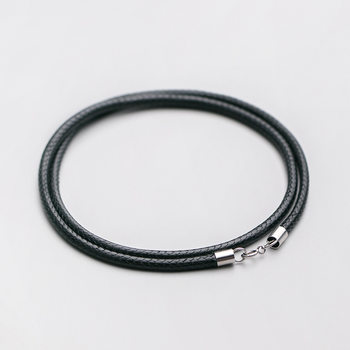 Aerqi S925 Silver Necklace Silver Jade Pendant Cord Pu Wax Leather Cord Without Pendant Wax Cord Necklace D7756