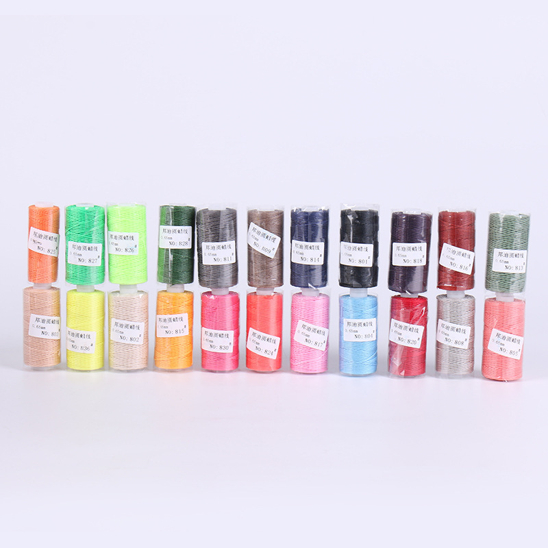 Factory wholesale handmade sewing thread round wax thread diy handmade wax rope wallet woven polyester thread leather sewing thread
