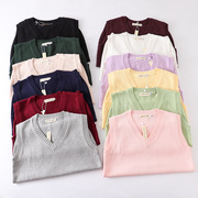 Knitted factory wholesale 15 colors JK uniform solid color vest Japanese V-neck pullover autumn and winter sweater vest sweater