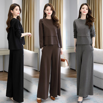 Autumn Age-reducing Slimming Suit 2021 New Women's Early Autumn Fashionable Two-piece Fashionable Western Style Elegant Wide-leg Pants