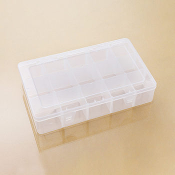 Large 15-Grids Transparent Removable Plastic Packaging Multi-Functional Creative Nail Art Jewelry Beaded Toy Storage Box