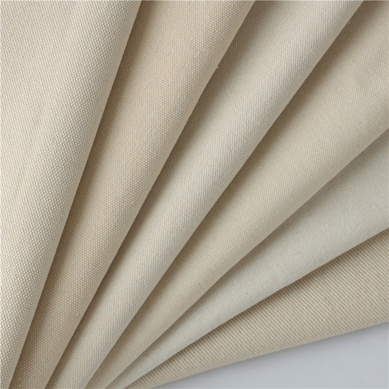 Spot polyester cotton canvas 8 A 12 A 16 A gray fabric natural color GRS black recycled cotton canvas handbag canvas fabric