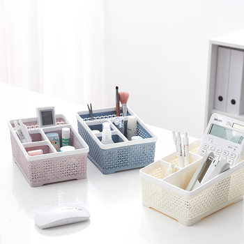 Creative Four-Compartment Tv Remote Control Storage Box, Simple Multi-Functional Desktop Sundries, Makeup, Student Stationery Organization Box