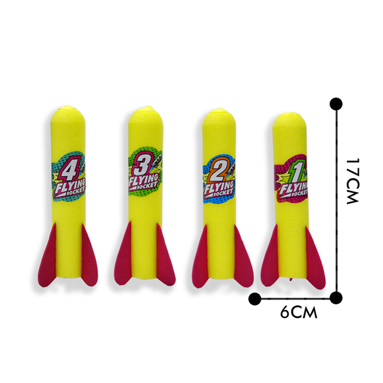 跨境儿童双人脚踏火箭炮玩具 EVA导弹炮发射冲天火箭夏日户外活动