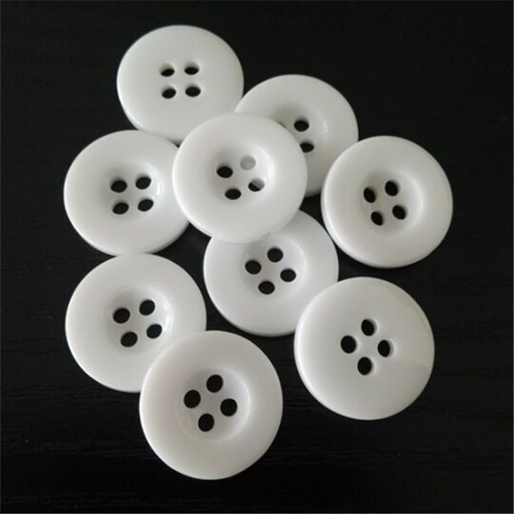 Four-Eye Button Wide-Brimmed Resin Button Shirt White Embryo Dyeable Ready-Made Button Multi-Specification Work Clothes School Uniform