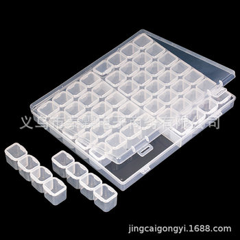 56-Grid Diamond Painting Storage Box, Transparent Jewelry Box, Square and Round Drill Box, Drill Sorting Tool, 56-Grid Drill Box
