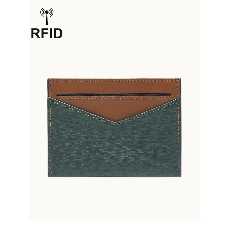 rfid ultra-thin card holder men's small card holder card holder mini women's simple business card holder leather bus card holder
