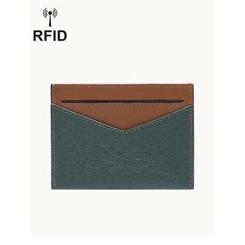 rfid ultra-thin card holder men's small card holder card holder mini women's simple business card holder leather bus card holder
