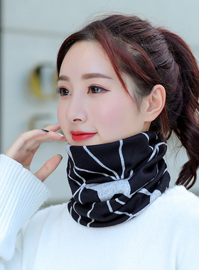 护颈椎多功能小围脖春秋季女薄款日系百变丝巾脖套百搭套头围巾