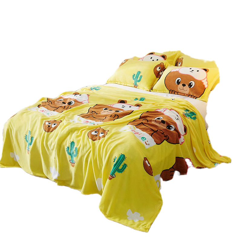 Blanket Wholesale Foreign Trade Blanket Faleirong Coral Fleece Printing Plain Children's Pet Blanket Gift Blanket