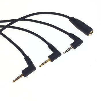 Small to large earphone cable 3 4 2.5mm to 3.5mm audio adapter 3.5 female to 2.5 male 90 degree elbow
