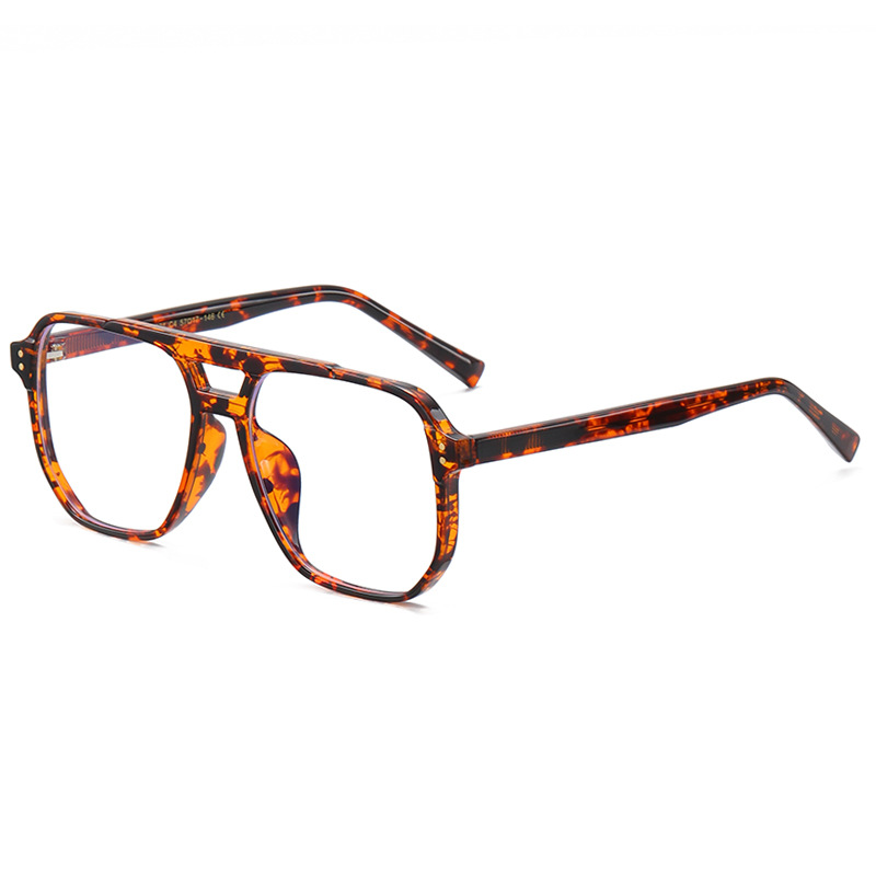 K9024 New Box Double Beam Large Frame Anti-Blue Light Flat Glasses Frame Men's Fashionable All-Match Myopia Frame Women