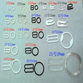 Plastic adjusting buckle black and white transparent underwear adjusting ring shoulder strap buckle underwear accessories 8 word buckle 0 word