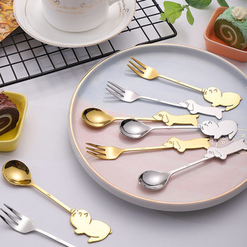 304 Stainless Steel Spoon, Edible Salt Seasoning Spoon, Pig Spoon, Pig Fork, Coffee Stirring Spoon, Dessert Spoon, Mooncake Fork