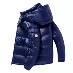 Wholesale cross-border new foreign trade down jacket short bright face men's and women's winter warm super thick white duck down couple coat